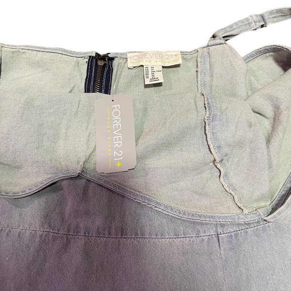 FOREVER 21+ PLUS SIZE NWT 100% COTTON JUMPER DRESS MIDI SIZE 3T 3X - Picture 10 of 12